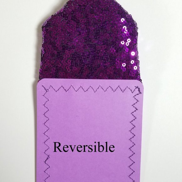 Men's Sequin Pre-Folded Pointed Pocket Square Insert - Purple - Picture 7 of 8